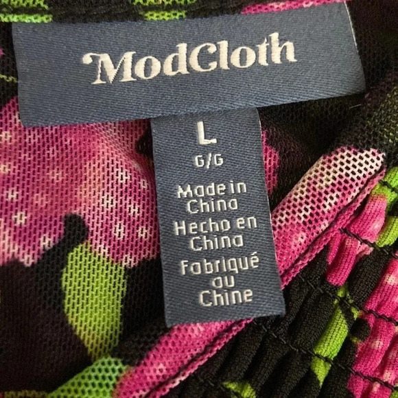 Modcloth Jam Packed on the Prairie Mini Dress in Raspberry Thicket Black - Large - Picture 4 of 6